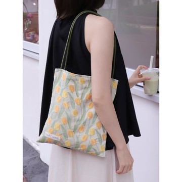 DGAZ HOME麥田郁金香新中式liberty設計風通勤款復古包單肩帆布包