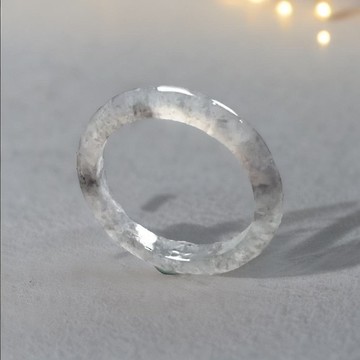 冰種飄烏雞翡翠戒指戒圈 | 國際13圍 | 天然緬甸玉翡翠A貨 | 送禮