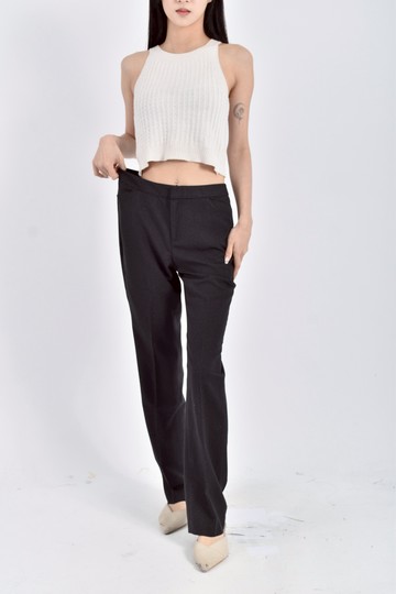 (M) g2000質感西裝低腰條紋黑色長褲