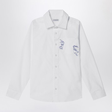 White stretch cotton shirt with EKD