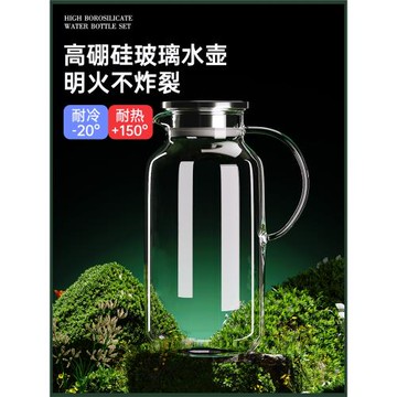 冷水壺玻璃涼水壺瓶大容量泡茶茶壺家用耐高溫晾白開水杯扎壺夏季