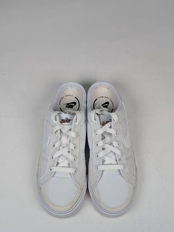 微瑕疵-左右腳鞋底中底鞋面泛黃 DB3970-100 W6 NIKE Court Legacy Mule in White 白 懶人鞋 女款