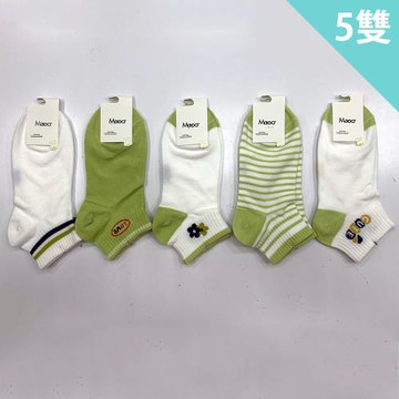 imaco 字母花朵日系棉質短襪(5雙)
