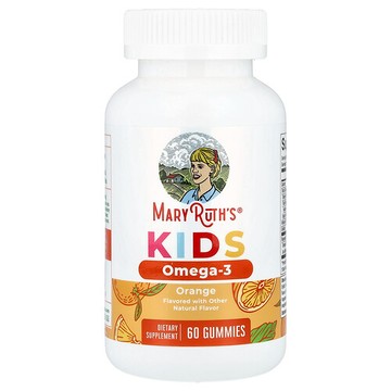 MaryRuth's, 兒童 Omega-3 軟糖，4 歲以上，橙味，60 粒軟糖