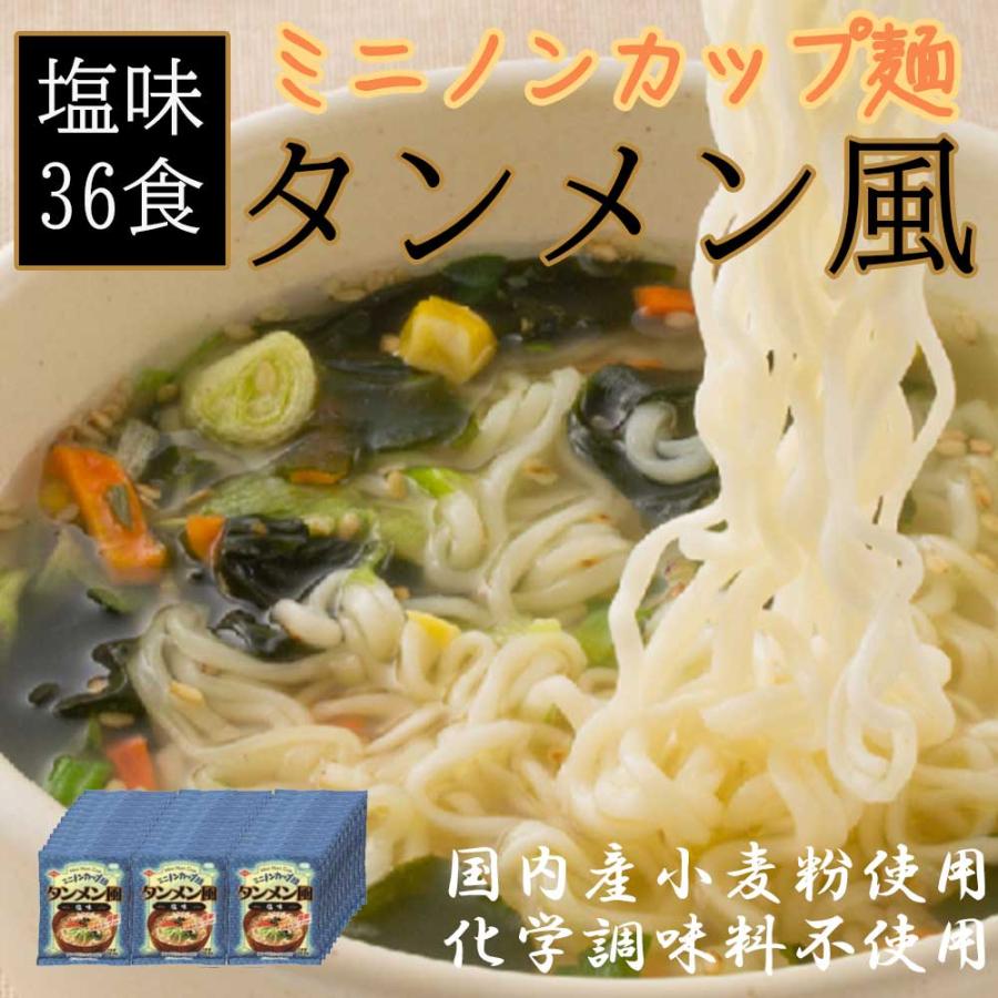 ミニノンカップ麺　タンメン風　塩味1ケース（36食入り）（送料込）