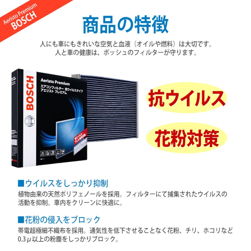 BOSCH ボッシュ エアコンフィルター Aeristo Premium アエリストプレミアム ヴォクシー ZRR80W H26.01〜R03.12  AP-T10 | LINEブランドカタログ