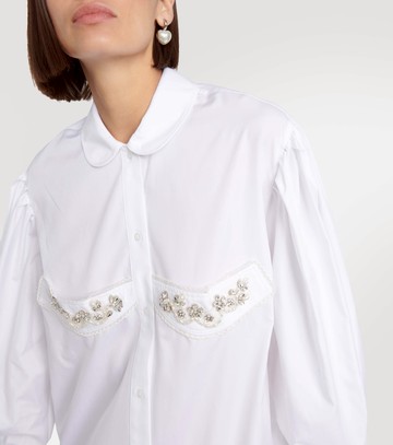 Simone Rocha Crystal-embellished cotton midi dress