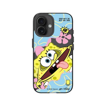 iPhone 16 Clear (相機按鈕) 酷墨灰 - 海綿寶寶 SpongeBob - 搞笑海綿