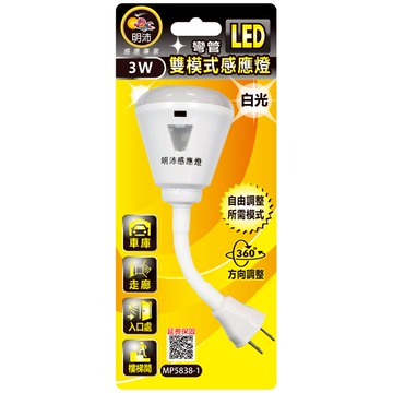 [家速配]【節能燈具】人體感應燈-彎管LED(雙模式)-白光