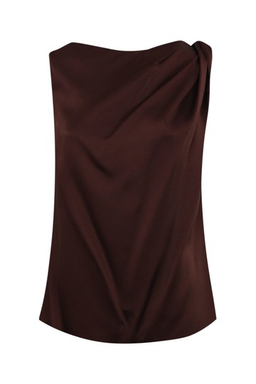 Liviana Conti Knot Shoulder Blouse In Viscose