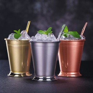 酒吧傳奇 卷邊薄荷朱麗普杯 莫吉托金屬雞尾酒杯 Mint Julep Cup
