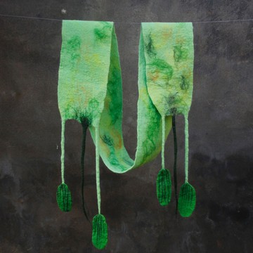 原創手工羊毛氈圍巾 森系流蘇圍脖 文藝範保暖透氣純羊毛 可定制