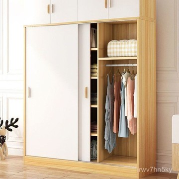 全臺可安裝 破損補發 推拉門衣櫃家用臥室小戶型櫃子經濟型出租房屋用簡易木質衣櫃