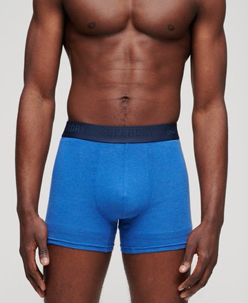 Superdry Men's Men's Organic Cotton Boxers Triple Pack Blue / Navy/Bright Blue/Mazarine - Size: Xxxl