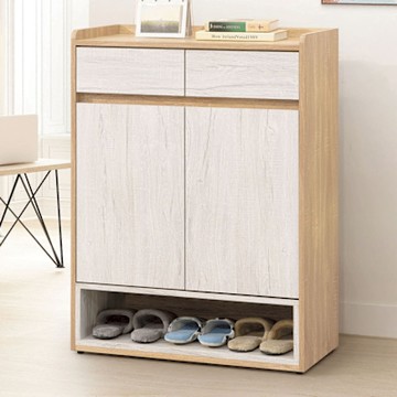 文創集 古利雙色2.7尺二門二抽鞋櫃-81x39x108cm免組