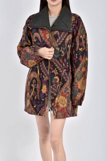 (L) jessica羊毛滿版刺繡黃色外套