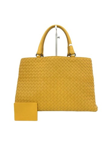 bottega veneta 黃色 羊皮編織手提包 托特包