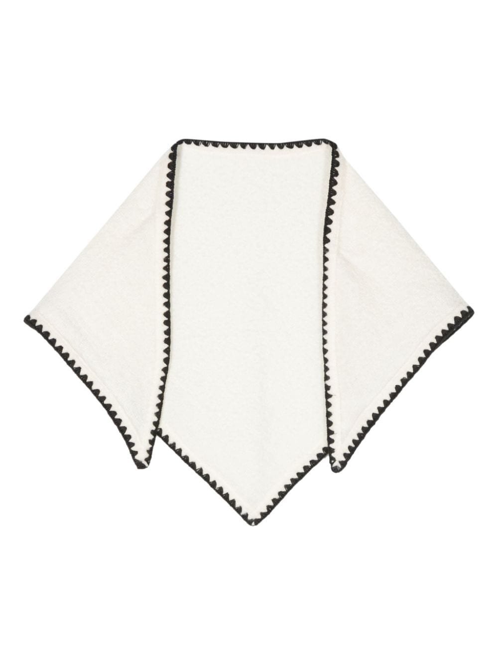 Faliero Sarti - contrasting-border triangle-shape scarf - women - Cashmere/Virgin Wool/Polyamide - One Size - Neutrals