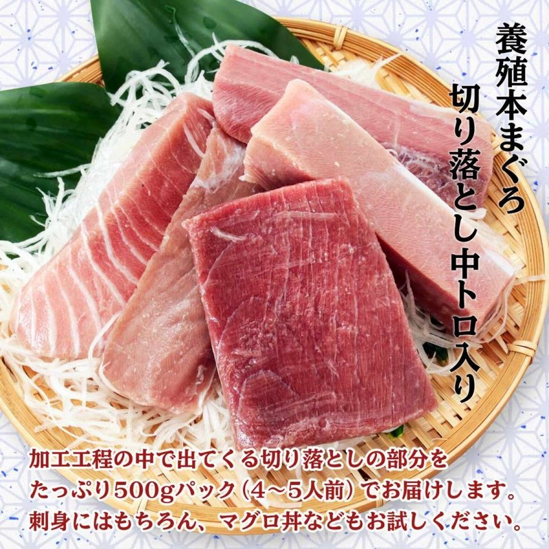 楽天市場】本マグロの中トロ切り落とし500g : 産直お取り寄せ