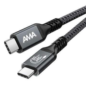AMA USB4 1公尺 全功能數據線 傳輸線 充電線 快充 E-Marker晶片 4K 高畫質 影像輸出 高速傳輸 Type-C
