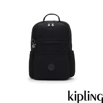 Kipling 碳黑多層收納後背電腦公事包-BIANA