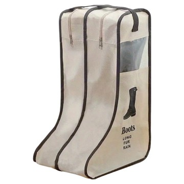 小麥購物 靴子可視收納防塵袋 長款 米色  29 x 24 x 47cm  1個  1入