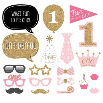 zy派對小物 20件套 girl 週歲拍照道具