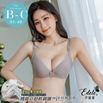 內衣【 魅惑妖精】集中側收副乳 軟鋼圈 *B/C罩 (棕色) #9202