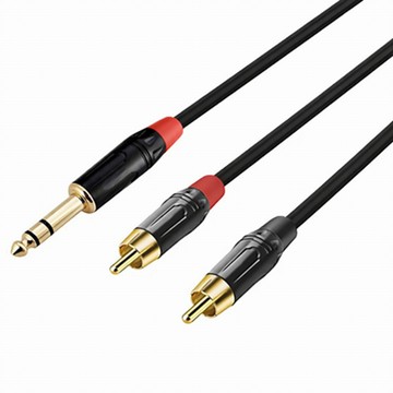 6.3mm - RCA 6.35mm轉AV端子(RCA) 蓮花接頭聲音連接線 雙聲道轉接線-2M