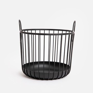 ZONE 鐵製提把收納籃S 黑