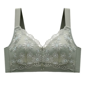 【Amhome】皇后新款繡花內衣無鋼圈一體罩杯蕾絲胸罩聚攏爆款# 120937(現貨+預購)