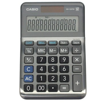 CASIO 卡西歐 MS-120FM 桌上型計算機 12位數/一台入(促550) 太陽能稅率大字幕金屬面版 稅務計算 正版公司貨保固2年【APP滿額下單10%點數(單一帳號最高1000點)】9/30止