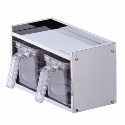 パール金属 HB-1778 メイドインジャパン ステンレス製調味料ラック ストッカー2個付