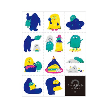 KING JIM HITOTOKI 手帳大張貼紙 圓圓森林綠 50x72mm  怪獸 多色  1個