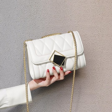 女包包百搭新款潮真皮鏈條包時尚單肩包斜挎包小包網紅夏季小方包