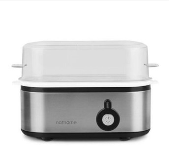 【現貨】nathome北歐歐幕 蒸蛋器 北歐歐慕 煮蛋器自動斷電迷你小家電 蒸蛋器 早餐機家用多功能自動斷電 - 110V-不鏽鋼款/銀色