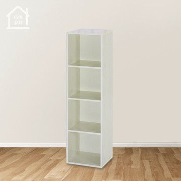 四格塑鋼置物櫃 白橡色置物收納櫃 四層櫃 多功能置物櫃 防水塑鋼家具【巧沐家具】