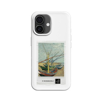 iPhone 16 SolidX 白 - Van Gogh Museum - 聖馬迪拉莫海邊的漁船