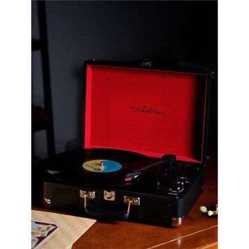 唐韻世家七夕情人節禮品復古留聲機老式黑膠唱片機彩膠LP膠片藍牙