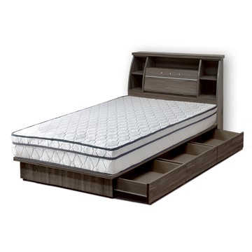 傢俱工場-派蒙 房間3件組(床頭箱+床墊+三抽收納)-單大3.5尺古橡