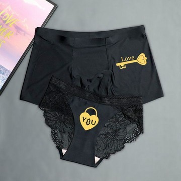 熱銷千萬評價📈情侶內褲一男一女夏季抗菌2026年新款潮四角褲純欲無痕情侶款內褲ML5G