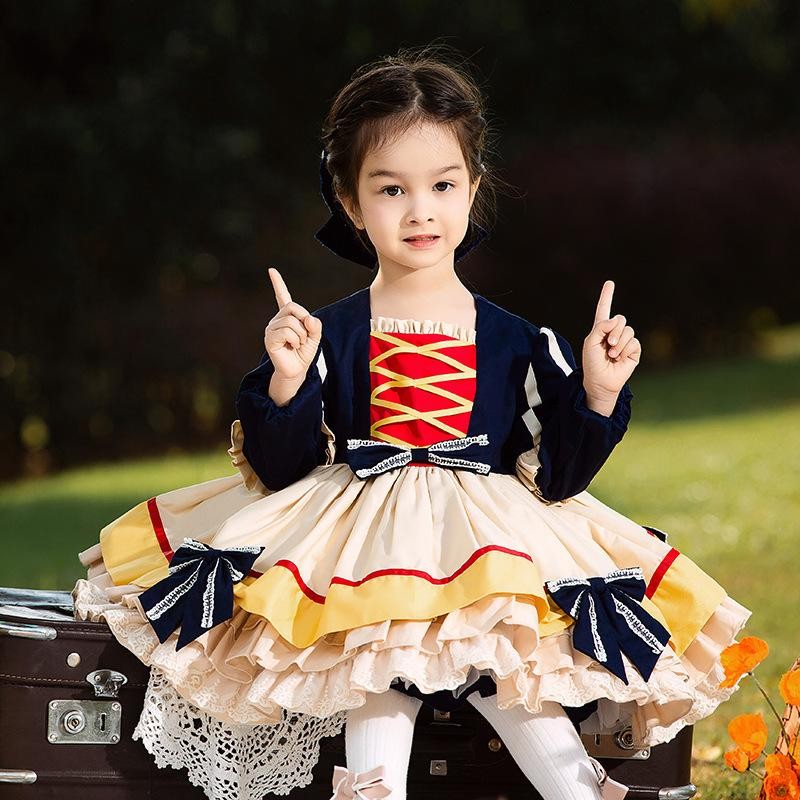 ワンピース 子供 ロリータ キッズ 長袖 メイド ロリータ服 洋服 秋冬