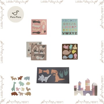【LMW親子選品】🌿台灣 PatoPato - 馬卡龍益智軟積木 學習字母拼圖 海洋生物配對拼圖 知育玩具🌿