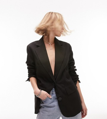 Topshop Petite Tailored single breasted blazer in black