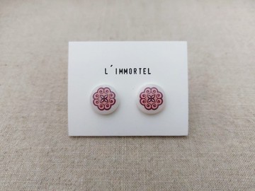 地仙 L'IMMORTEL 花紋 耳針式耳環