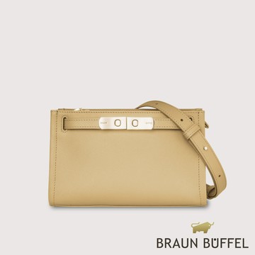 【BRAUN BUFFEL德國小金牛】台灣總代理 尤妮爾 斜背包-淺棕色/BF867-11-CR