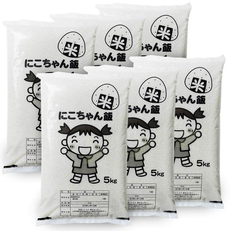 精米 白米 30kg (5kg×6袋) にこちゃん飯 国内産100％