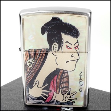 【ZIPPO】日系~浮世繪-江戶兵衛-天然貝殼加工打火機