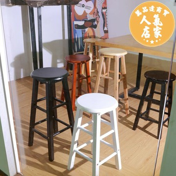 實木吧椅 高腳凳 實木吧台椅酒吧高腳凳簡約奶茶店高椅子家用手機店網紅攝影高凳子