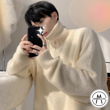 【M世代】半高領半拉鍊毛衣 長袖針織毛衣 針織毛線衫 針織衫男 毛衣男 韓版潮流寬鬆圓領針織 BWBM09